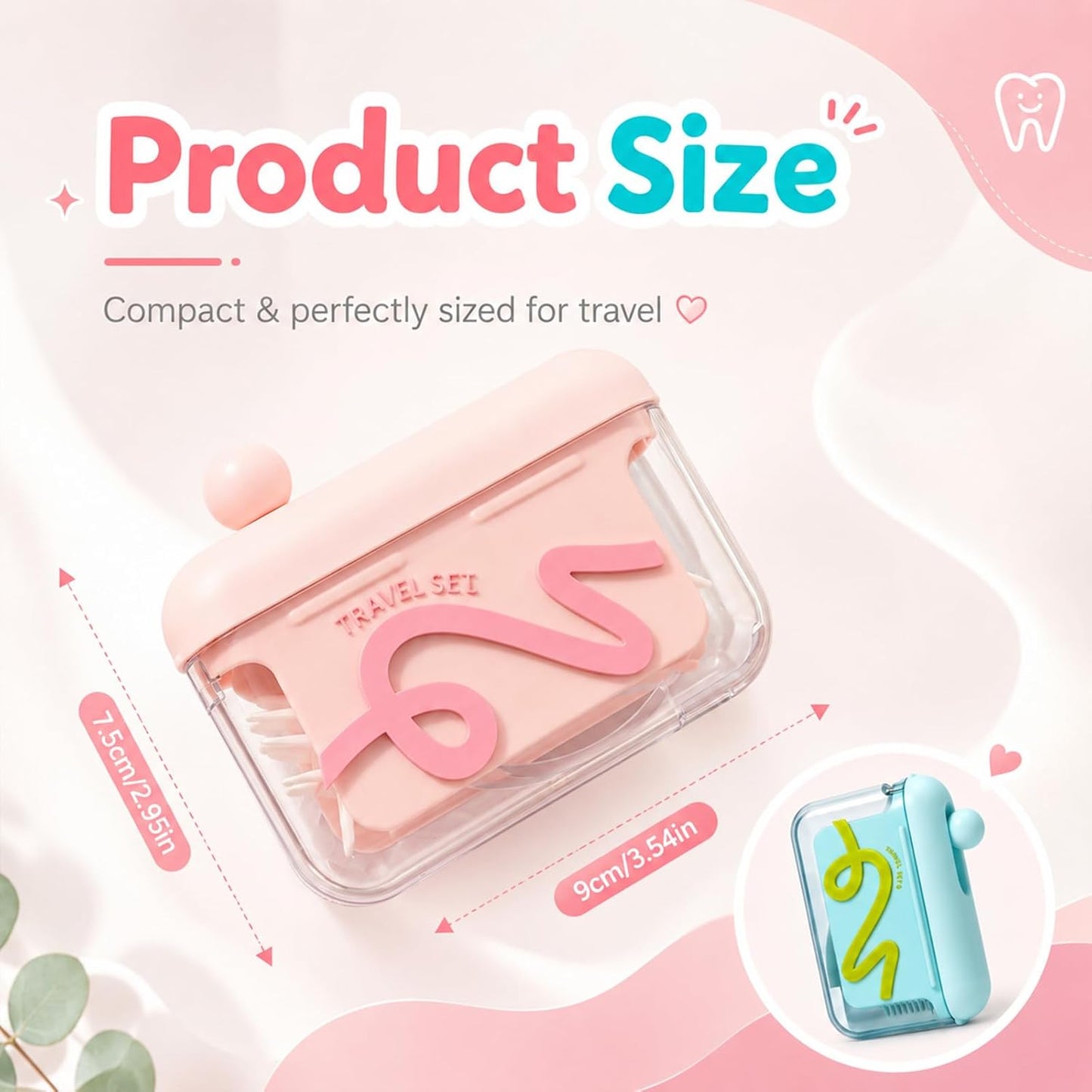 2026 Travel Floss Pick Dispenser Count Automatic Press Pop-Up Holder Sized Organizer Portable and Refillable for Home Dining Restaurant with 10 Picks (Pink(1Pc))