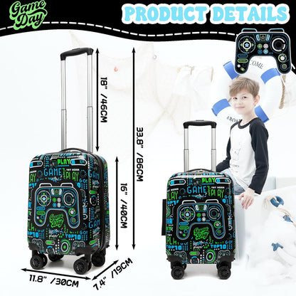 Kid'S Luggage Set 5 Piece Suitcase Set 16" Hardside Luggage with Spinner Wheels Boys Carry on Toddler Travel Rolling Luggage Airline Approved