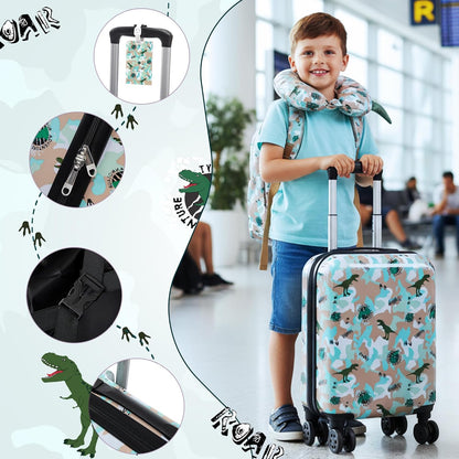 Children's 6-Piece Luggage Set, 16-Inch Hardside Suitcase with Spinner Wheels, Airline Approved Carry-On for Boys and Girls