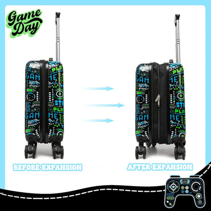 Kid'S Luggage Set 5 Piece Suitcase Set 16" Hardside Luggage with Spinner Wheels Boys Carry on Toddler Travel Rolling Luggage Airline Approved