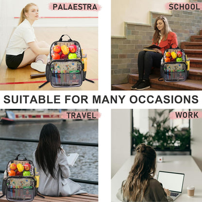 Clear Backpack,See through Backpack School Approved Heavy Duty Clear Backpack Transparent Bookbag for College Work Travel Security,Light Purple