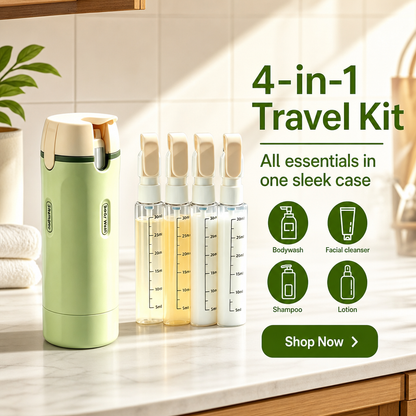 4 in 1 Travel Dispenser 4Pcs Travel Bottles Leak Proof Leakproof Travel Container for Lotion, Shampoo Conditioner Lotion 30ML