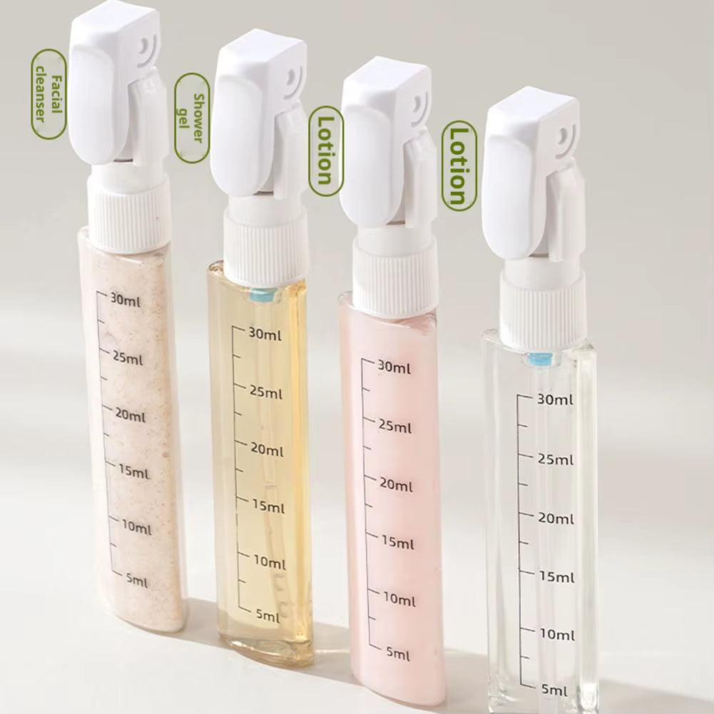4 in 1 Travel Dispenser 4Pcs Travel Bottles Leak Proof Leakproof Travel Container for Perfume Shampoo Conditioner Lotion 30ML