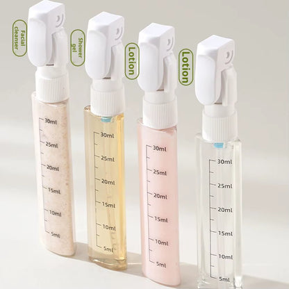 4 in 1 Travel Dispenser 4Pcs Travel Bottles Leak Proof Leakproof Travel Container for Perfume Shampoo Conditioner Lotion 30ML