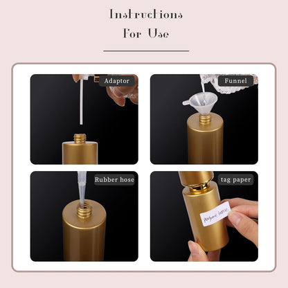 2Pcs 50Ml Glass Spray Bottle for Perfume,Refillable Travel Perfume Atomizer Bottles,Black&Gold Portable Cologne Atomizer Empty Bottle.(Black&Gold)
