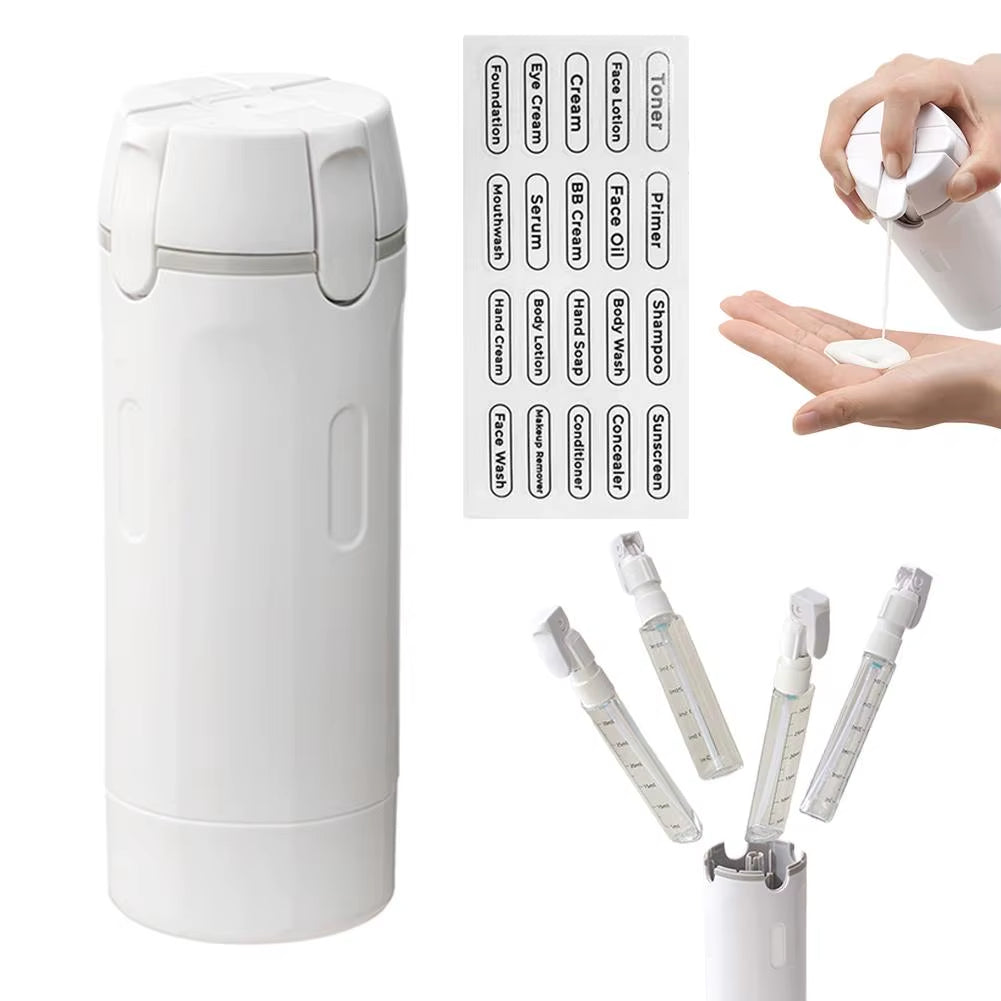 4 in 1 Travel Dispenser 4Pcs Travel Bottles Leak Proof Leakproof Travel Container for Perfume Shampoo Conditioner Lotion 30ML