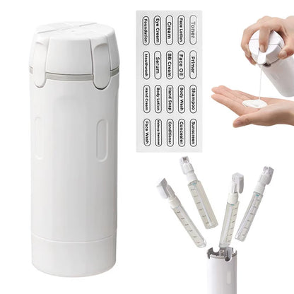 4 in 1 Travel Dispenser 4Pcs Travel Bottles Leak Proof Leakproof Travel Container for Perfume Shampoo Conditioner Lotion 30ML