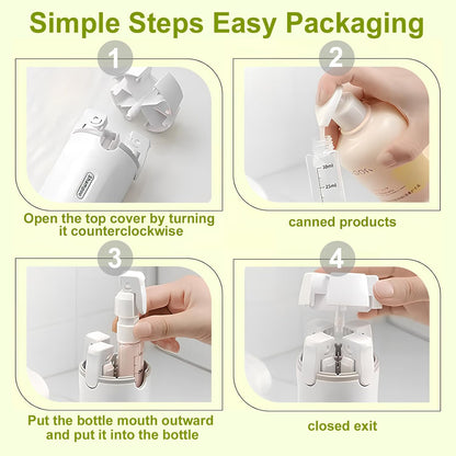 4 in 1 Travel Dispenser 4Pcs Travel Bottles Leak Proof Leakproof Travel Container for Lotion, Shampoo Conditioner Lotion 30ML