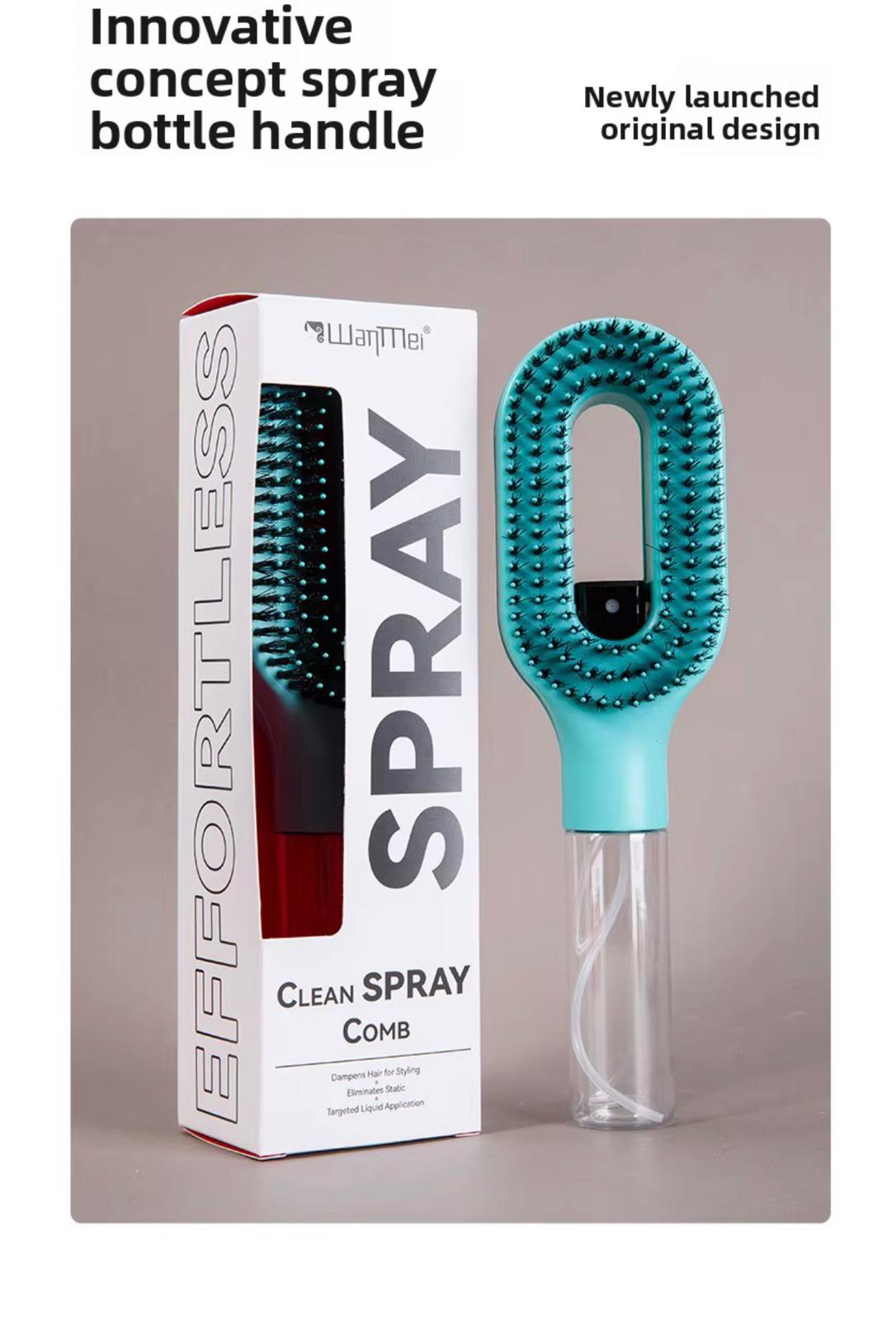 2-in-1 Spray Detangling Hair Comb – Fast Styling & Conditioning Mist Brush