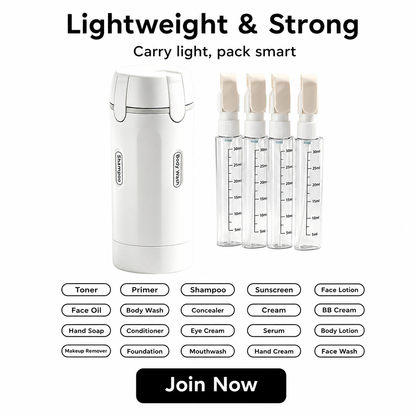4 in 1 Travel Dispenser 4Pcs Travel Bottles Leak Proof Leakproof Travel Container for Lotion, Shampoo Conditioner Lotion 30ML