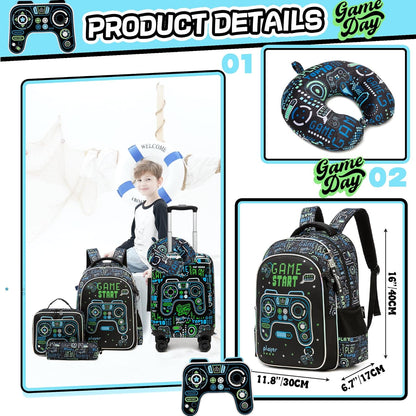 Kid'S Luggage Set 5 Piece Suitcase Set 16" Hardside Luggage with Spinner Wheels Boys Carry on Toddler Travel Rolling Luggage Airline Approved