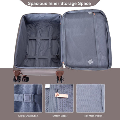 Softside 3 Piece Luggage Sets, 4 Piece Expandable Soft Sided Suitcase with Spinner Wheels, Lightweight Travel Set with Underseat Duffel Bag (16/20/24/28)